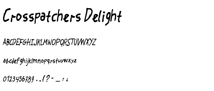 Crosspatchers delight font